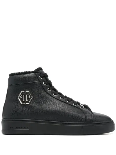 Philipp Plein Hexagon Hi-top Sneakers In Black