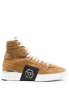 Philipp Plein Logo Hi-top Sneakers In Neutrals
