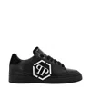 Philipp Plein Hexagon Leather Sneakers In Black