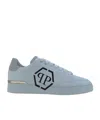 Philipp Plein Hexagon Leather Sneakers In Gray