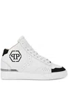 Philipp Plein Hexagon Leather Sneakers In White