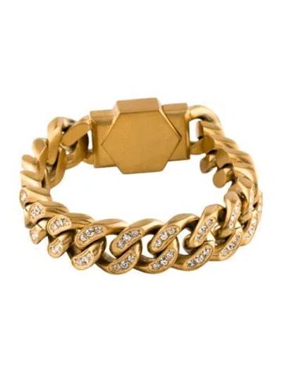 Pre-owned Philipp Plein Hexagon Link Bracelet, 7.75" In Multi