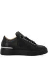 Philipp Plein Lo-top Calfskin Sneakers With Perforated Detailing And Embossed Logo In Multi