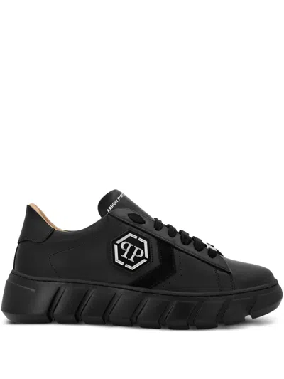 Philipp Plein Hexagon Lo-top Sneakers In Black