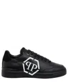 Philipp Plein Hexagon Leather Sneakers In Black