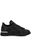 Philipp Plein Lo-top Calfskin Sneakers With Perforated Detailing And Embossed Logo In Multi