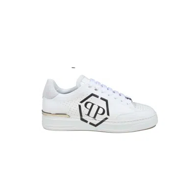 Philipp Plein Hexagon Lo-top Sneakers In White Leather