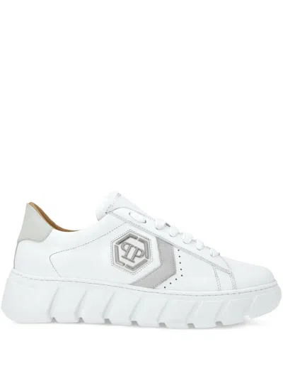Philipp Plein Hexagon Lo-top Sneakers In White