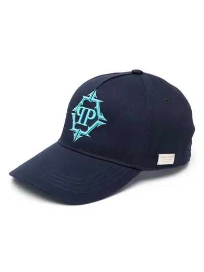 Philipp Plein Hexagon-logo Baseball Cap In Blue
