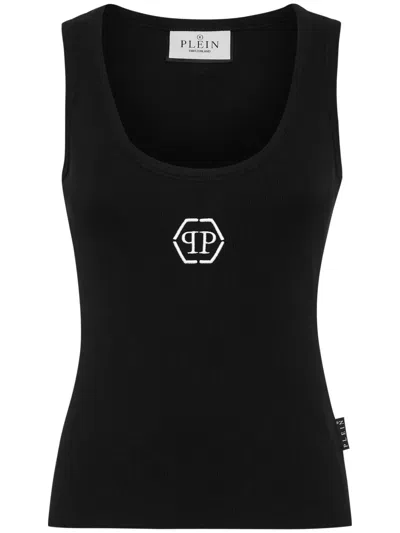 Philipp Plein Hexagon-logo Cotton Tank Top In Multi