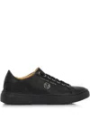 Philipp Plein Hexagon-logo Leather Sneakers In Black