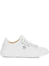 Philipp Plein Hexagon-logo Leather Sneakers In White
