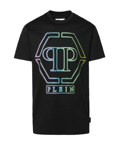 PHILIPP PLEIN PHILIPP PLEIN LOGO EMBELLISHED CREWNECK T-SHIRT