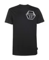 Philipp Plein `hexagon` Short Sleeve Round-neck T-shirt In Black