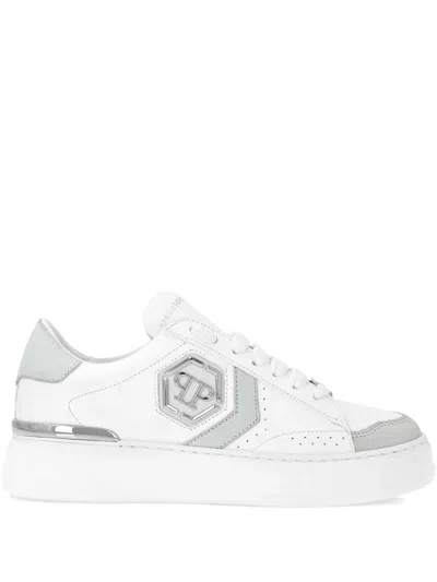 Philipp Plein Hexagon Logo Sneakers In White