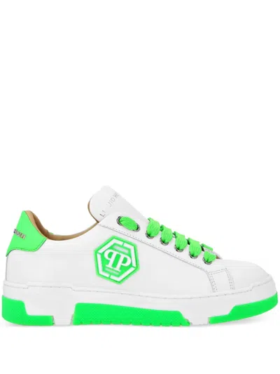 Philipp Plein Hexagon-logo Sneakers In White