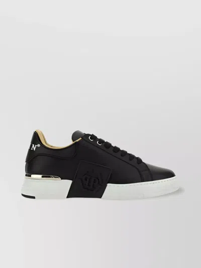 PHILIPP PLEIN HEXAGON LOW-TOP CALFSKIN SNEAKERS