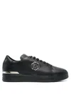 Philipp Plein Hexagon Low-top Leather Sneakers In Black