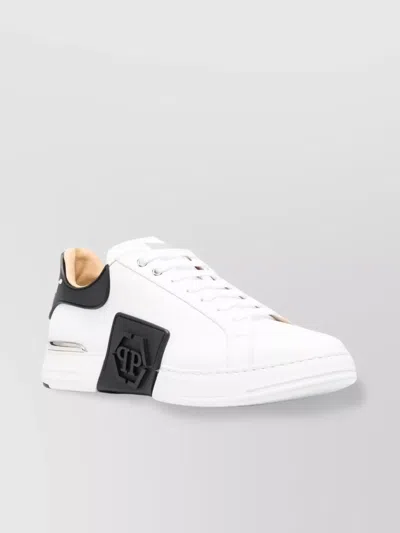 Philipp Plein Hexagon Low-top Rubber Sole Sneakers In White