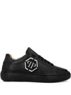 Philipp Plein Lo-top Leather Arrow Force Sneakers In Black