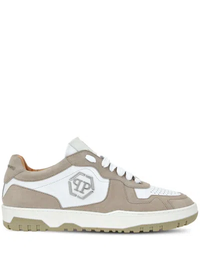 Philipp Plein Hexagon Panelled Low-top Sneakers In Neutrals