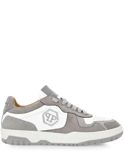 Philipp Plein Hexagon Panelled Low-top Sneakers In White