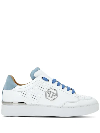 Philipp Plein Hexagon Panelled Low-top Sneakers In White