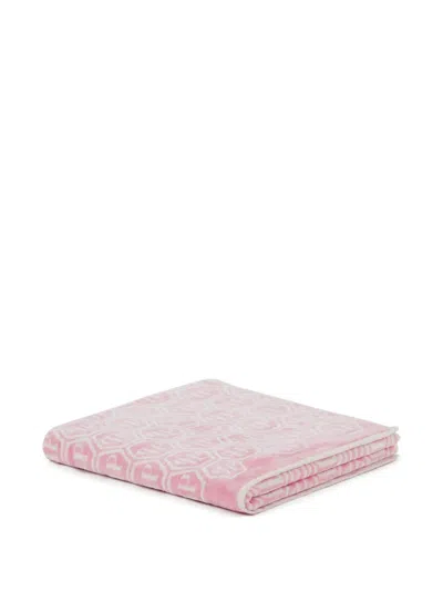 Philipp Plein Hexagon Pattern Bath Towel In Pink
