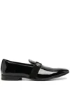 Philipp Plein Patent Leather Loafers Hexagon In Black