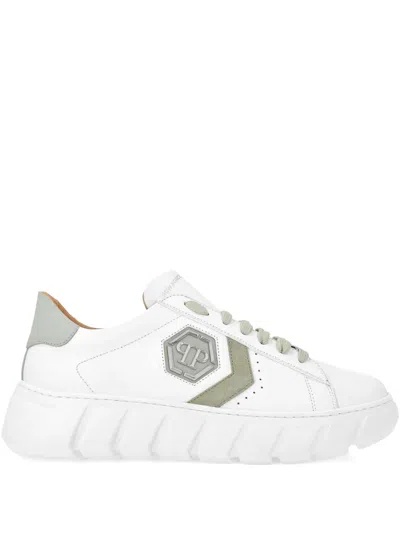 Philipp Plein Hexagon Platform Sneakers In White