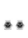 Philipp Plein Hexagon-pp Cufflinks In Silver
