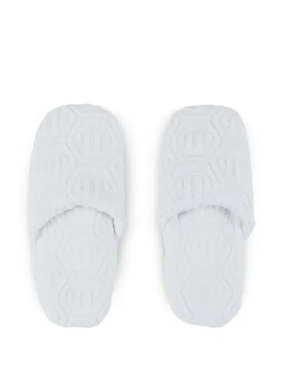 Philipp Plein Hexagon Puffy Slippers In Gray