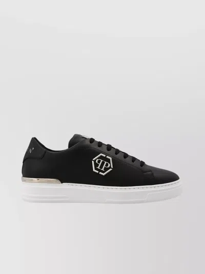 Philipp Plein 'hexagon' Sneakers Contrast Heel Detail In Black