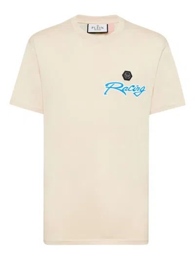 Philipp Plein Hexagon-stripe T-shirt In Neutral