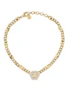 Philipp Plein Hexagon Studs Necklace In Gold