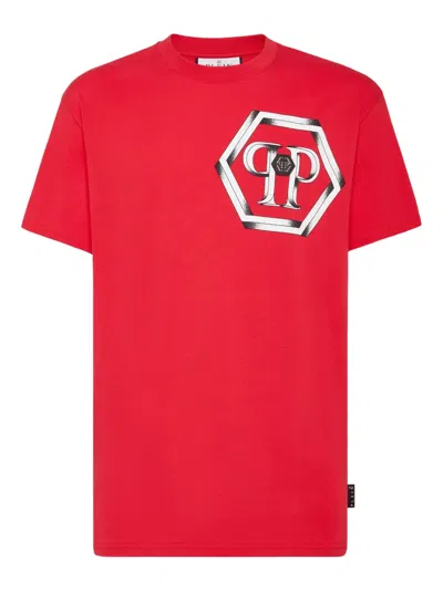 Philipp Plein Hexagon T-shirt In Red
