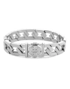 Philipp Plein Hexagon Tactical Buckle Cable Chain Bracelet Man Bracelet Silver Size 6 Stainless Stee In Silver