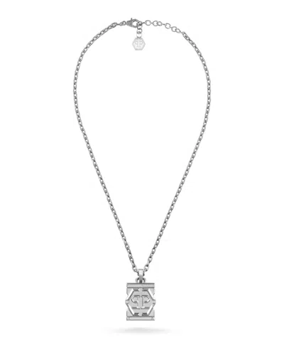 Philipp Plein Hexagon Tactical Buckle Cable Chain Necklace Man Necklace Silver Size Onesize Stainles