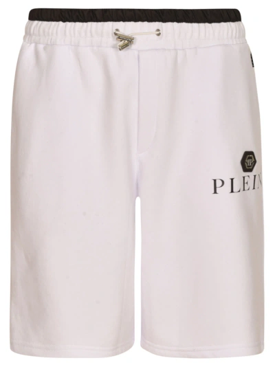Philipp Plein Hexagon Track Shorts In Bianco