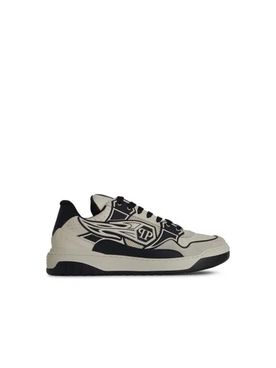 Philipp Plein Hexagon White Leather Sneakers