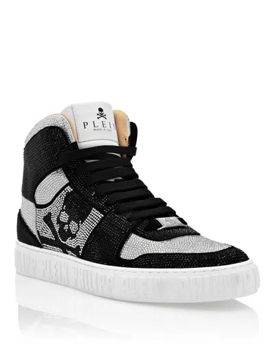 Philipp Plein Hi-top Sneakers Notorious Crystal Skull With Crystals In Multi