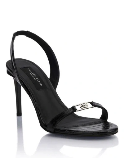 Philipp Plein High Heels Sandals Hexagon 9 Women In Black