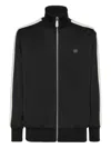 Philipp Plein High-neck Zip-up Track Jacket In Black