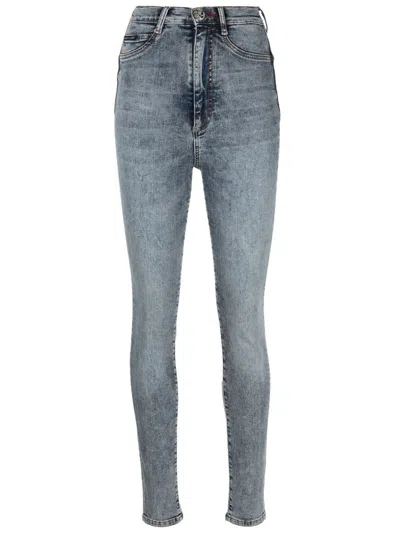 Philipp Plein High-rise Skinny-cut Jeans In Blue