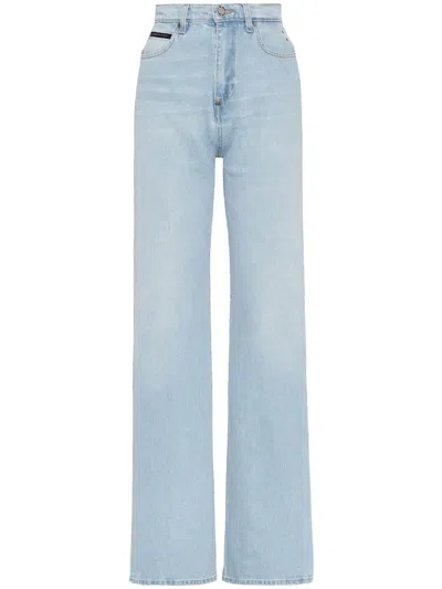 Philipp Plein High-rise Wide-leg Jeans In Blue