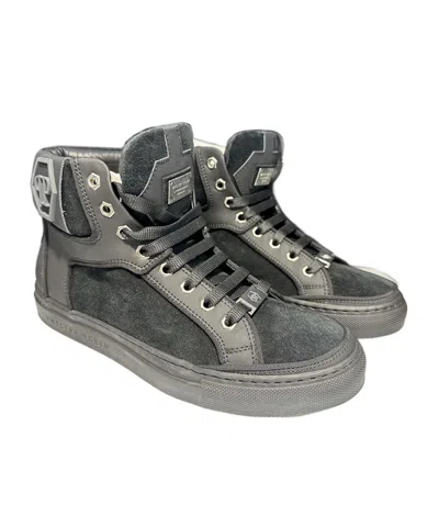 Philipp Plein High-top Lace-up Sneakers In Gray