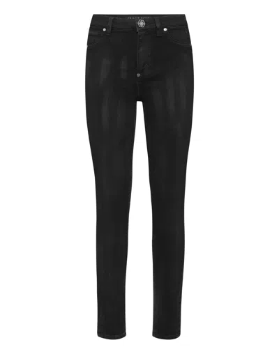 Philipp Plein High Waist Jeggings In Black