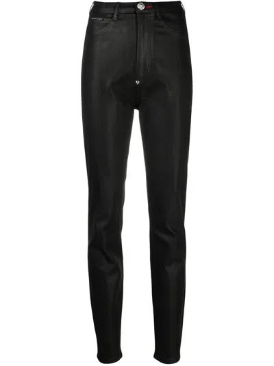 Philipp Plein High-waist Jeggings In Black