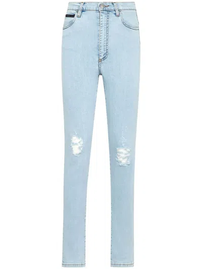 Philipp Plein High-waist Skinny Jeans In Blau