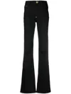 Philipp Plein Crystal-trimmed Flared Tuxedo Trousers In Black